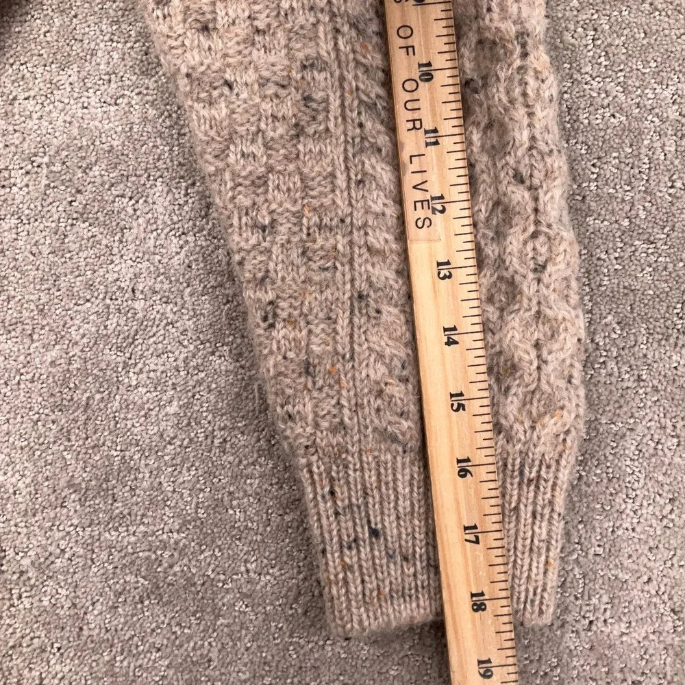 Aran Crafts‎ Ireland Sweater Womens XSmall Oatmeal Fleck Fisherman Donegal Wool